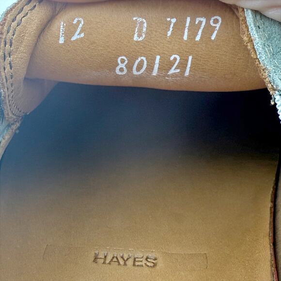 Allen Edmonds Mens Hayes Venetian Oxfords US 12 D Sage Green Suede GUC - Picture 12 of 15